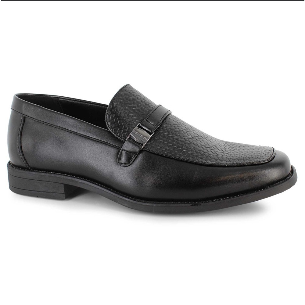 4/$25 BUNDLE SALE PERRY ELLIS PORTFOLIO BLACK SLIP ON LOAFERS DRESS SHOES FORMAL